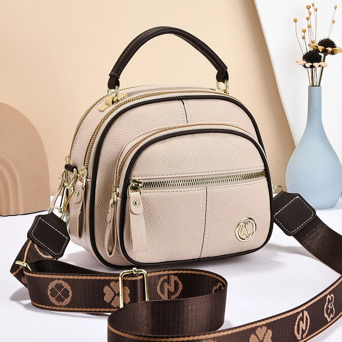 Bolso Femenino Auréva – Elegancia Premium en Cuero PU con Correa de Hombro y Bandolera